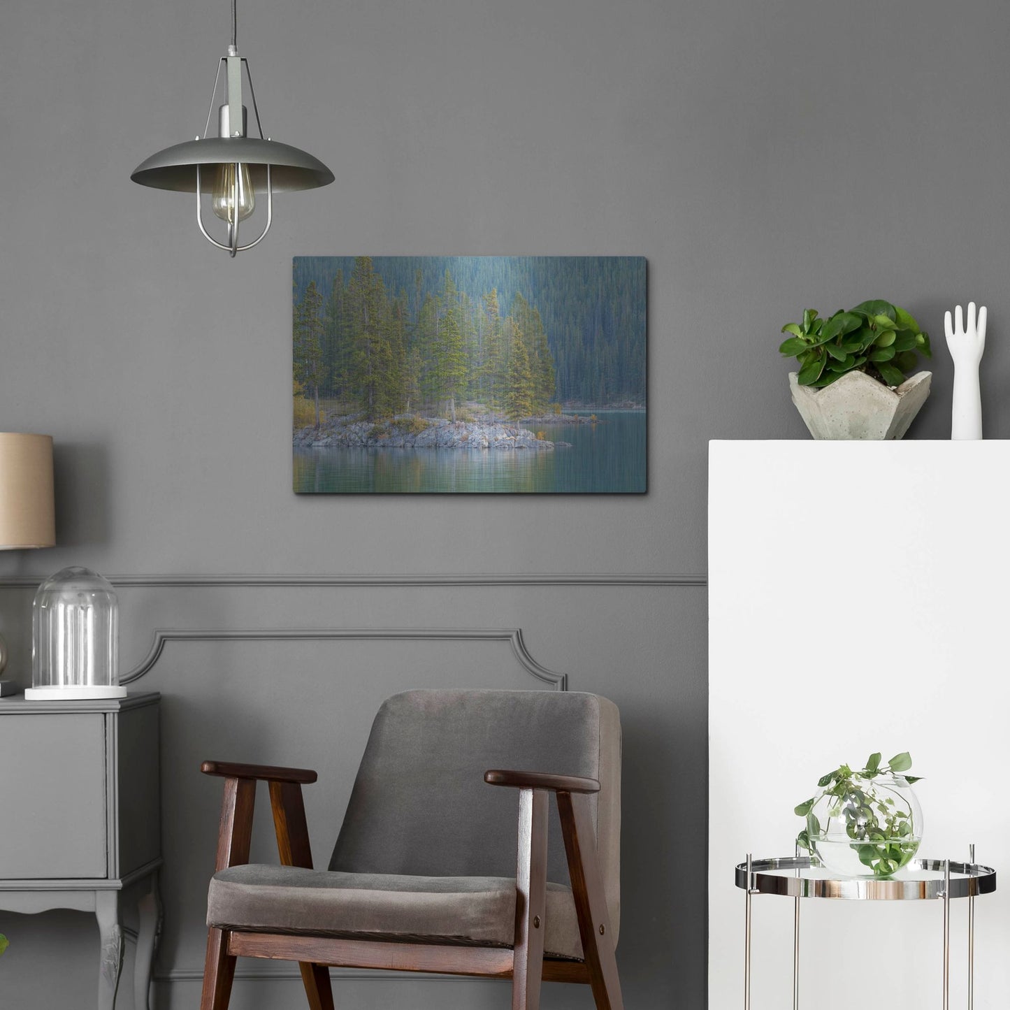 Luxe Metal Art 'Lake Minnewanka 2' by Joe Reimer Photography, Metal Wall Art,24x16