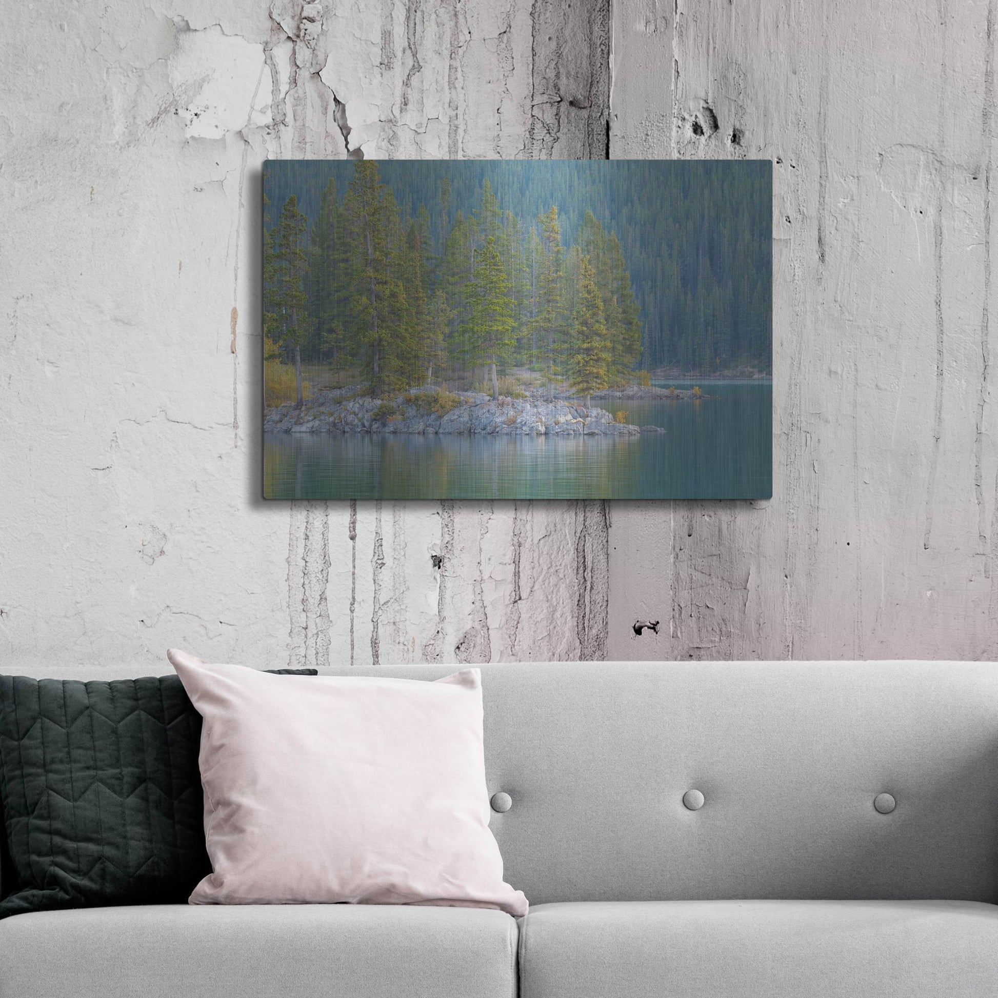 Luxe Metal Art 'Lake Minnewanka 2' by Joe Reimer Photography, Metal Wall Art,36x24