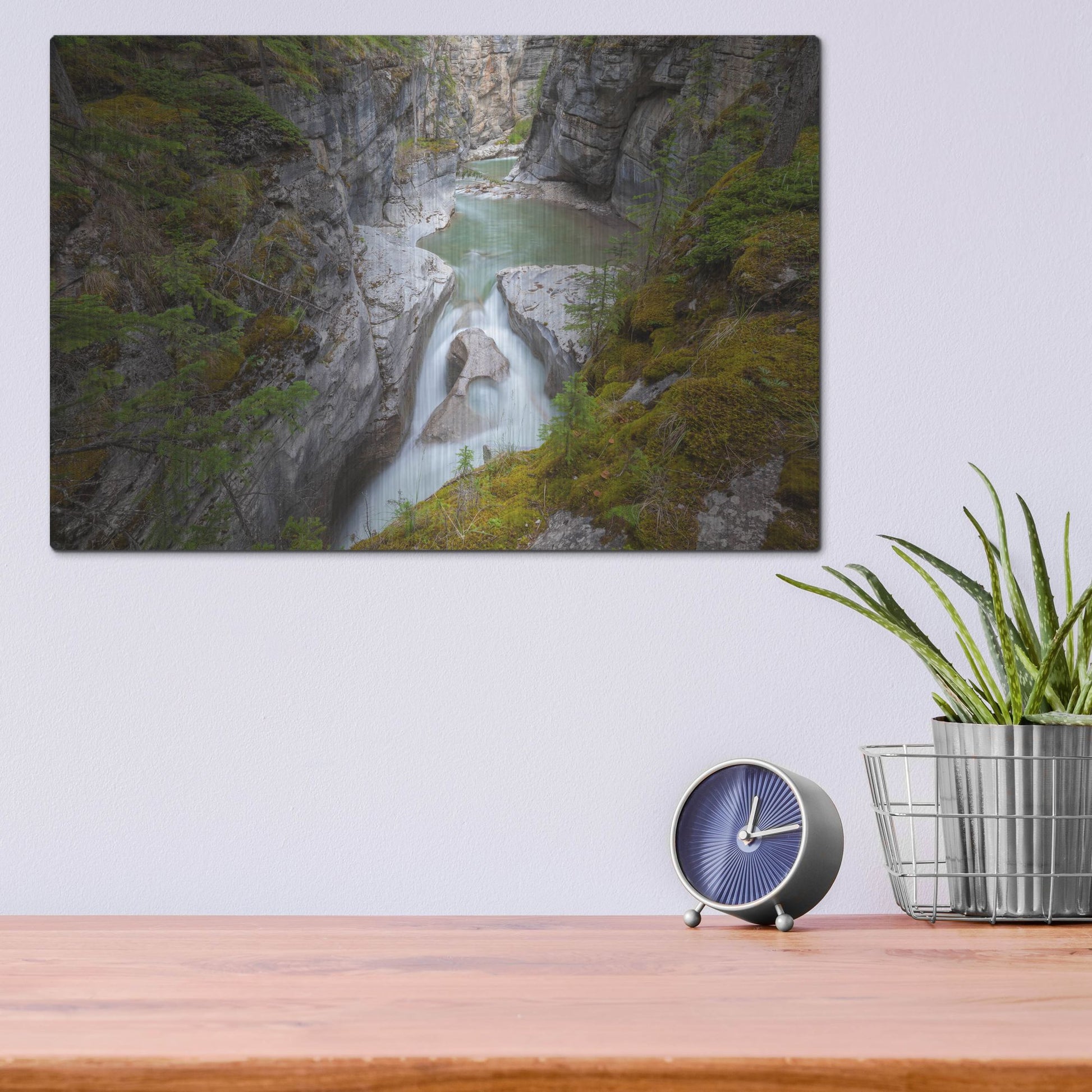 Luxe Metal Art 'Maligne Canyon 1' by Joe Reimer Photography, Metal Wall Art,16x12