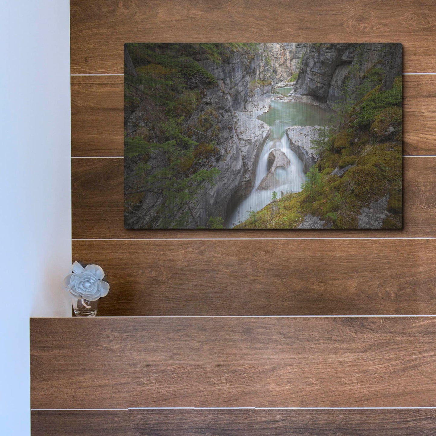 Luxe Metal Art 'Maligne Canyon 1' by Joe Reimer Photography, Metal Wall Art,16x12
