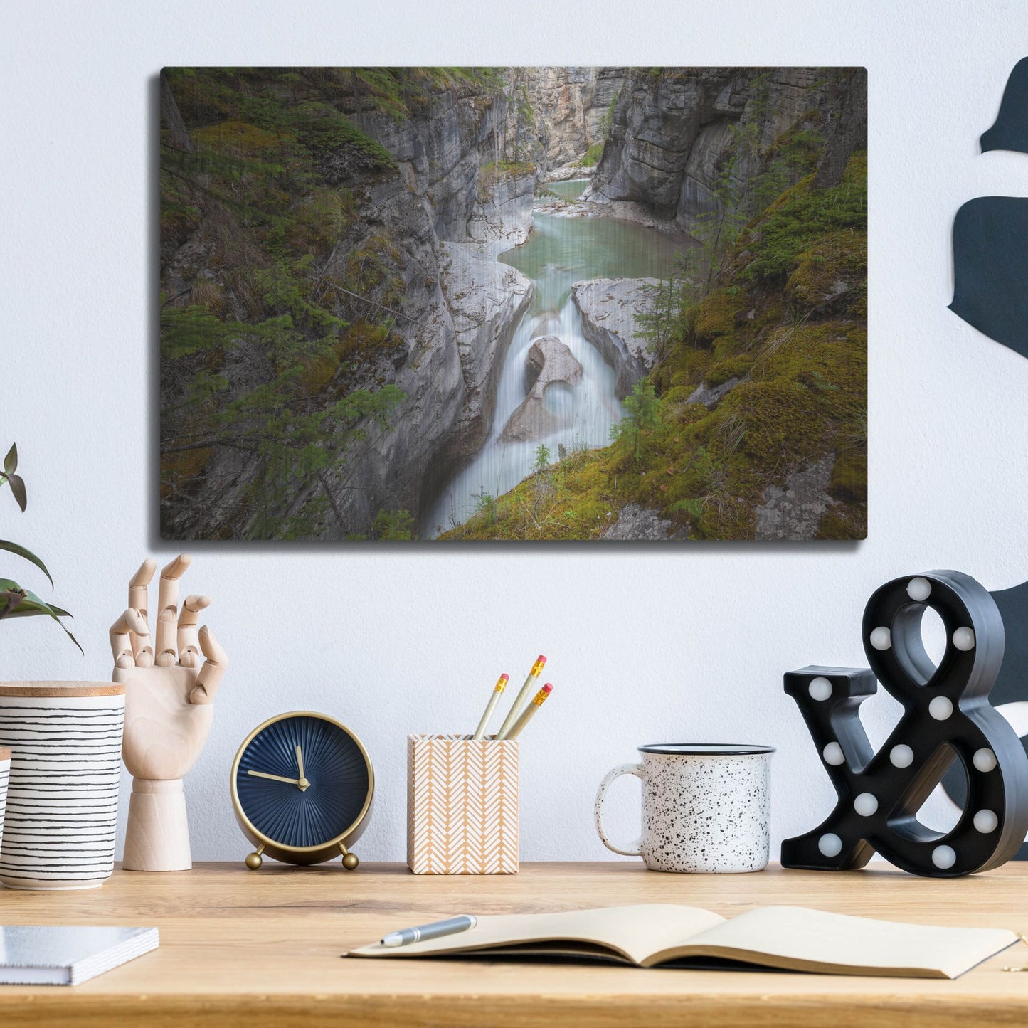 Luxe Metal Art 'Maligne Canyon 1' by Joe Reimer Photography, Metal Wall Art,16x12
