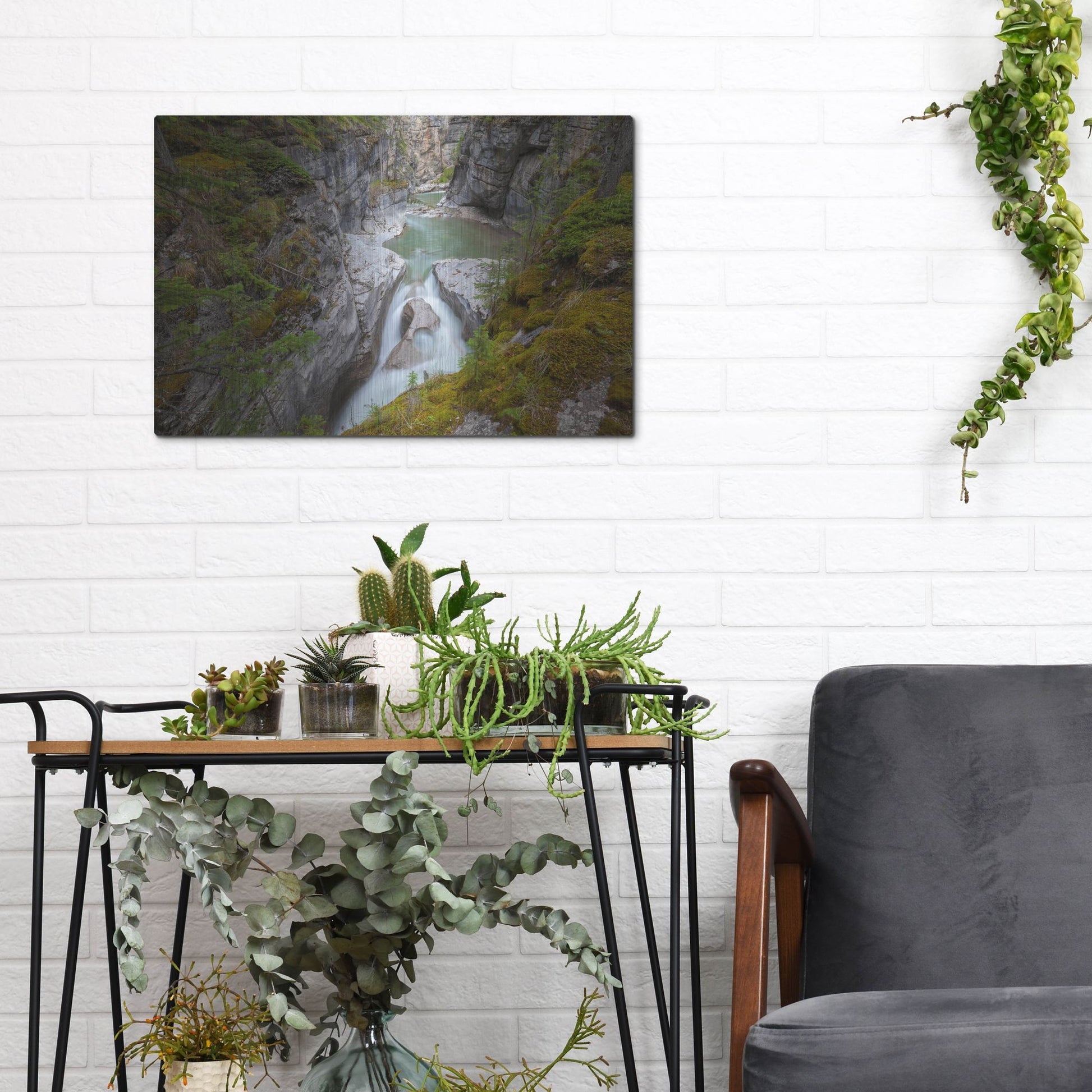 Luxe Metal Art 'Maligne Canyon 1' by Joe Reimer Photography, Metal Wall Art,16x12