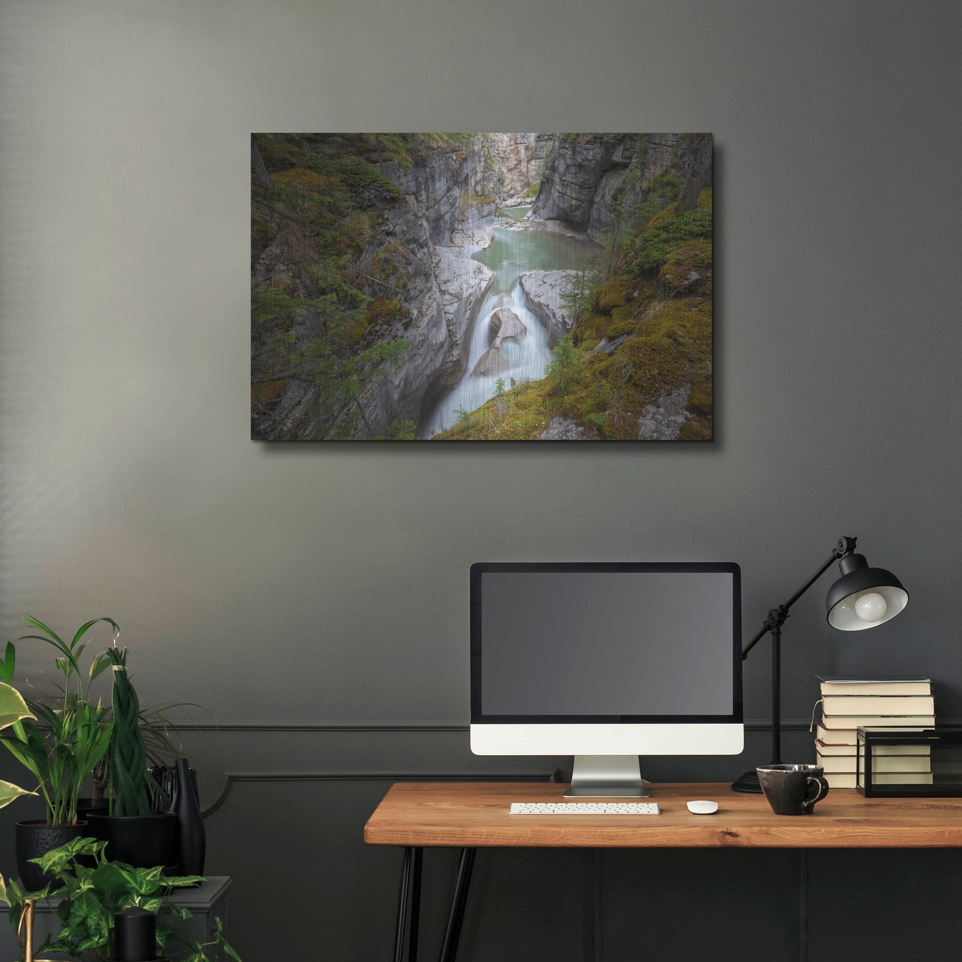 Luxe Metal Art 'Maligne Canyon 1' by Joe Reimer Photography, Metal Wall Art,36x24