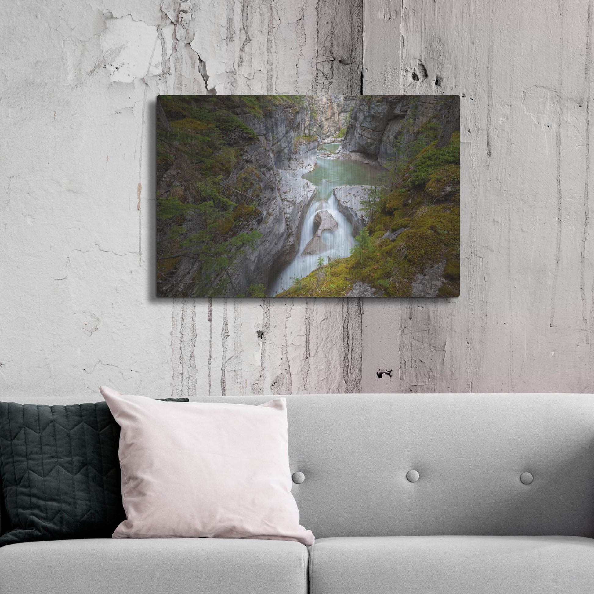 Luxe Metal Art 'Maligne Canyon 1' by Joe Reimer Photography, Metal Wall Art,36x24