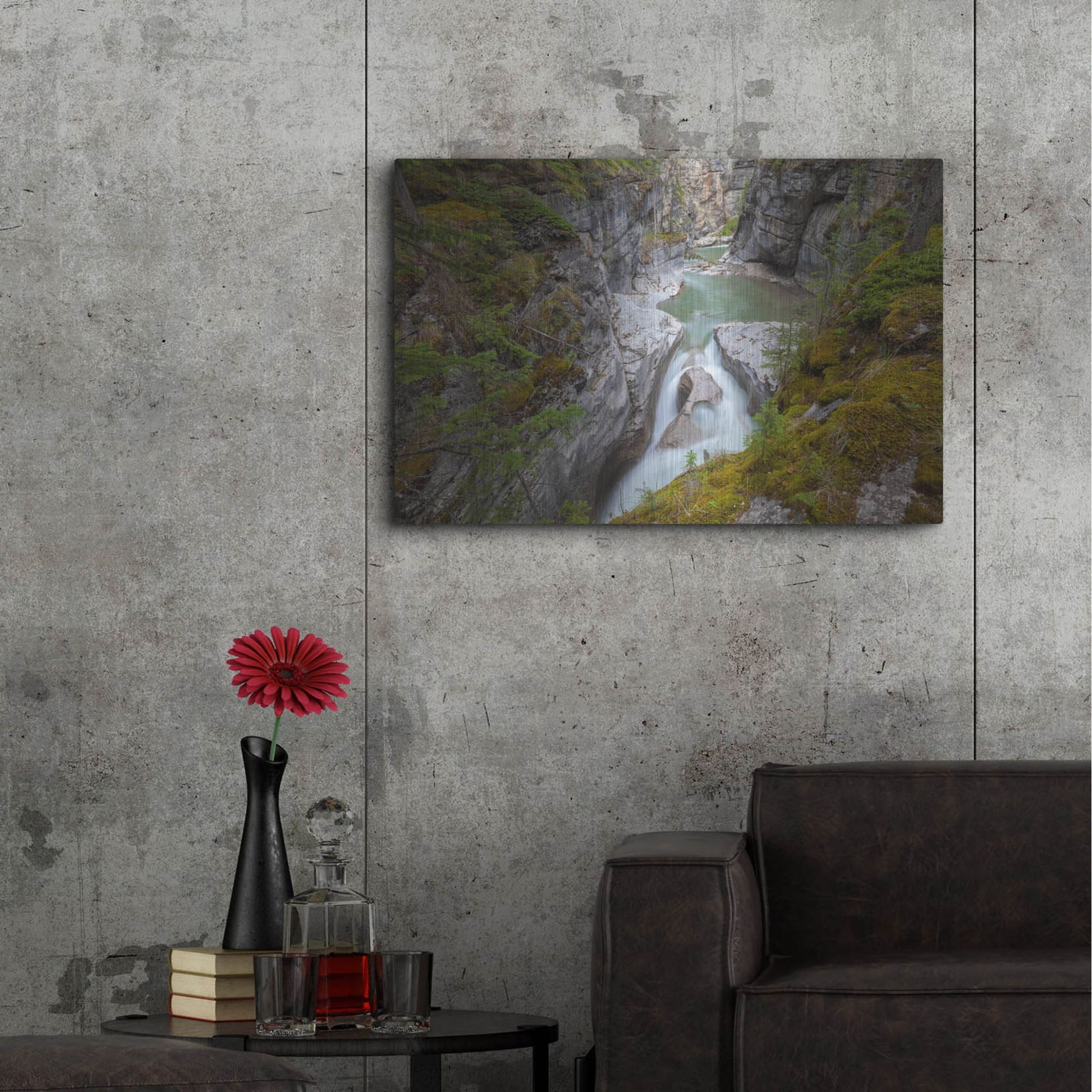 Luxe Metal Art 'Maligne Canyon 1' by Joe Reimer Photography, Metal Wall Art,36x24