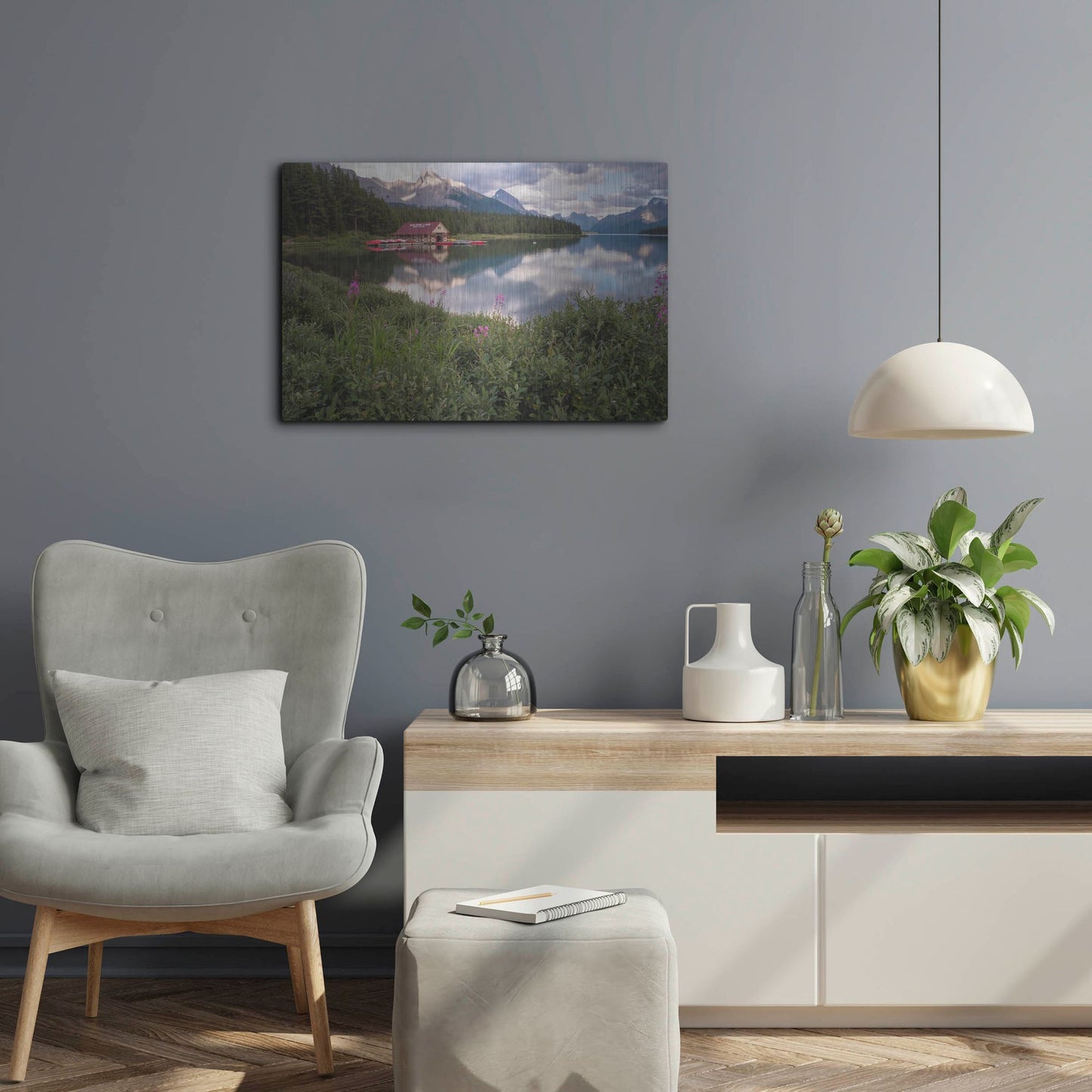 Luxe Metal Art 'Maligne Lake 1' by Joe Reimer Photography, Metal Wall Art,24x16