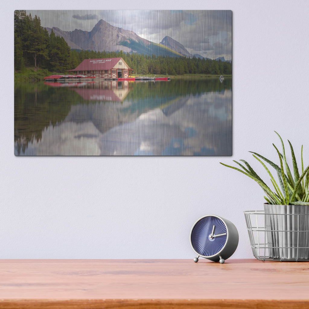 Luxe Metal Art 'Maligne Lake 2' by Joe Reimer Photography, Metal Wall Art,16x12