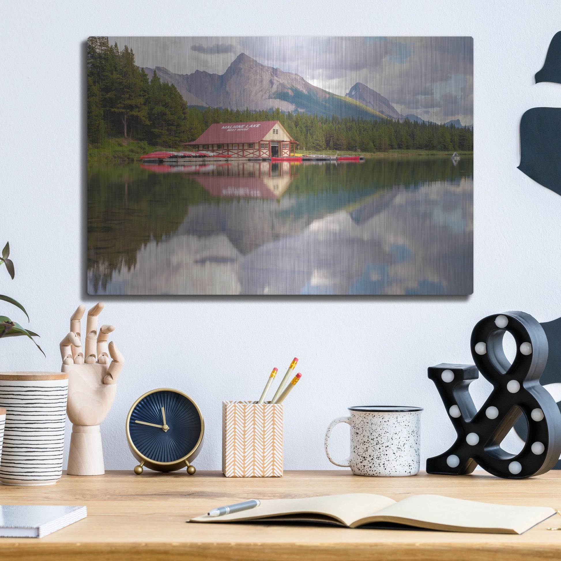 Luxe Metal Art 'Maligne Lake 2' by Joe Reimer Photography, Metal Wall Art,16x12