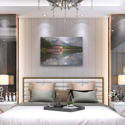 Luxe Metal Art 'Maligne Lake 2' by Joe Reimer Photography, Metal Wall Art,36x24