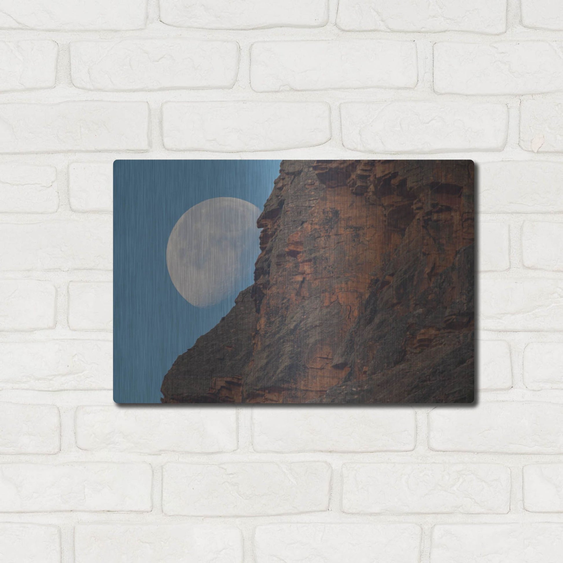 Luxe Metal Art 'Moon Mountain 1' by Joe Reimer Photography, Metal Wall Art,16x12