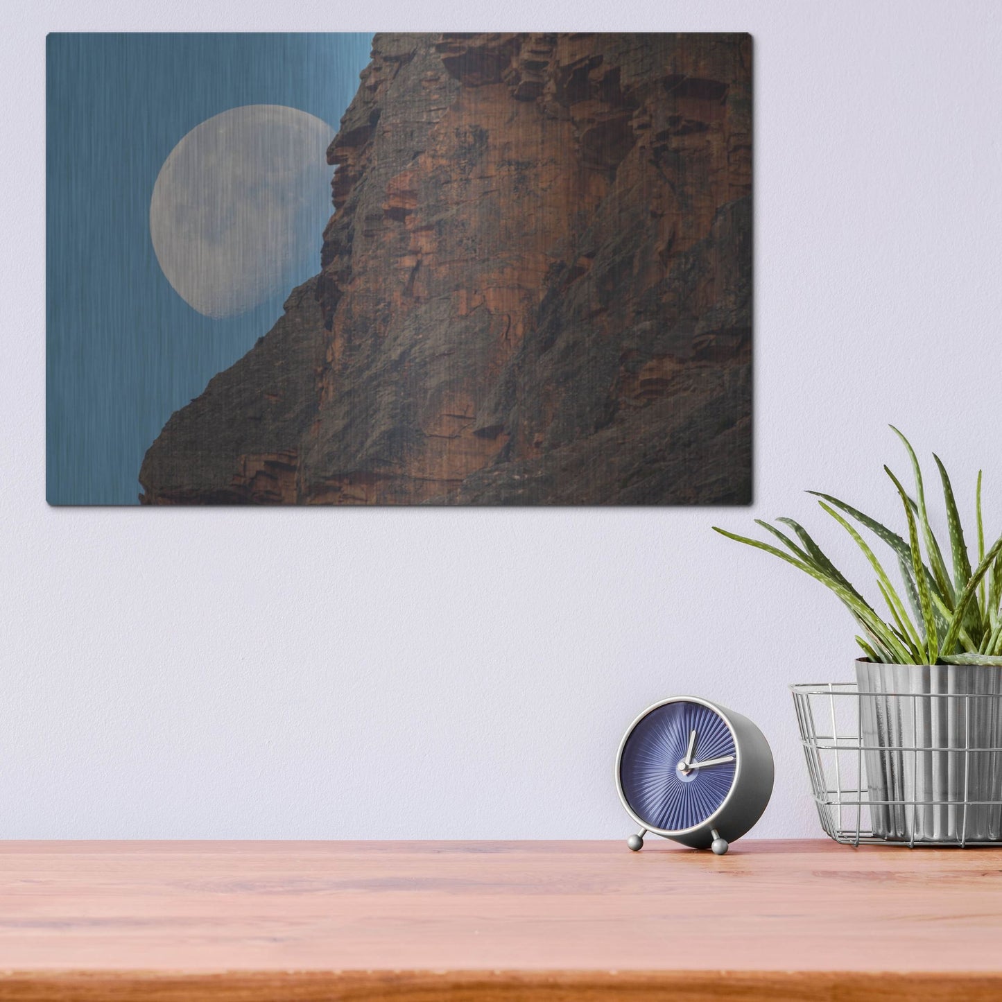 Luxe Metal Art 'Moon Mountain 1' by Joe Reimer Photography, Metal Wall Art,16x12