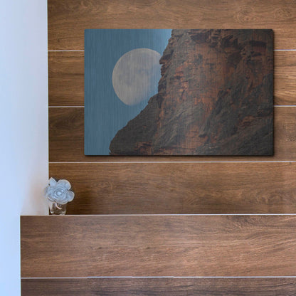 Luxe Metal Art 'Moon Mountain 1' by Joe Reimer Photography, Metal Wall Art,16x12