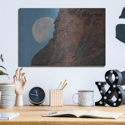 Luxe Metal Art 'Moon Mountain 1' by Joe Reimer Photography, Metal Wall Art,16x12