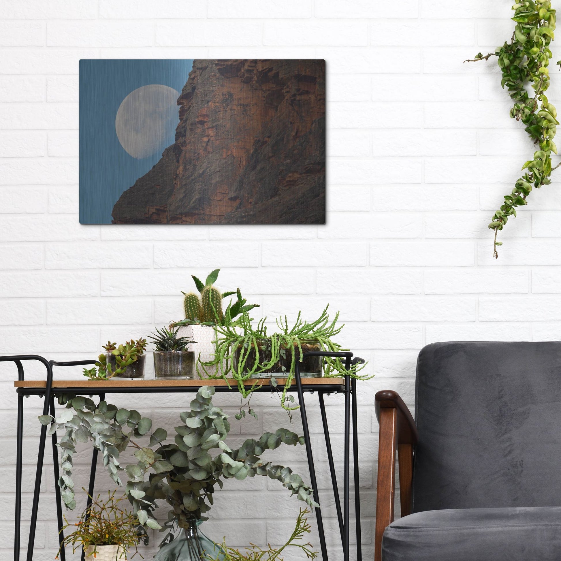 Luxe Metal Art 'Moon Mountain 1' by Joe Reimer Photography, Metal Wall Art,16x12