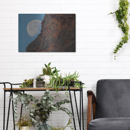Luxe Metal Art 'Moon Mountain 1' by Joe Reimer Photography, Metal Wall Art,16x12