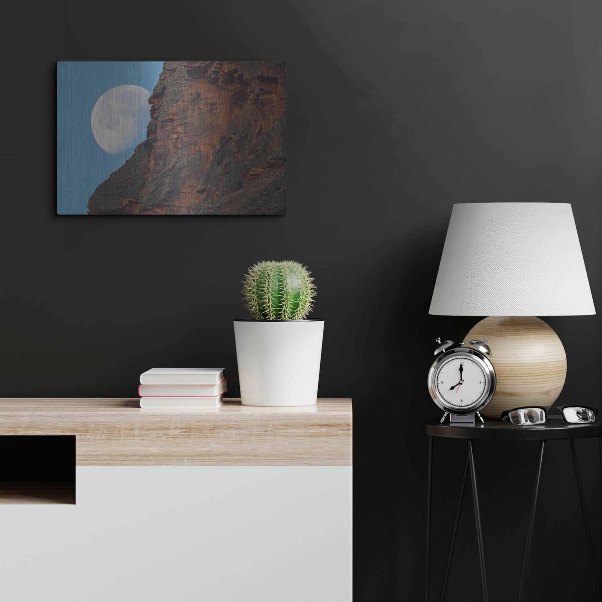 Luxe Metal Art 'Moon Mountain 1' by Joe Reimer Photography, Metal Wall Art,24x16