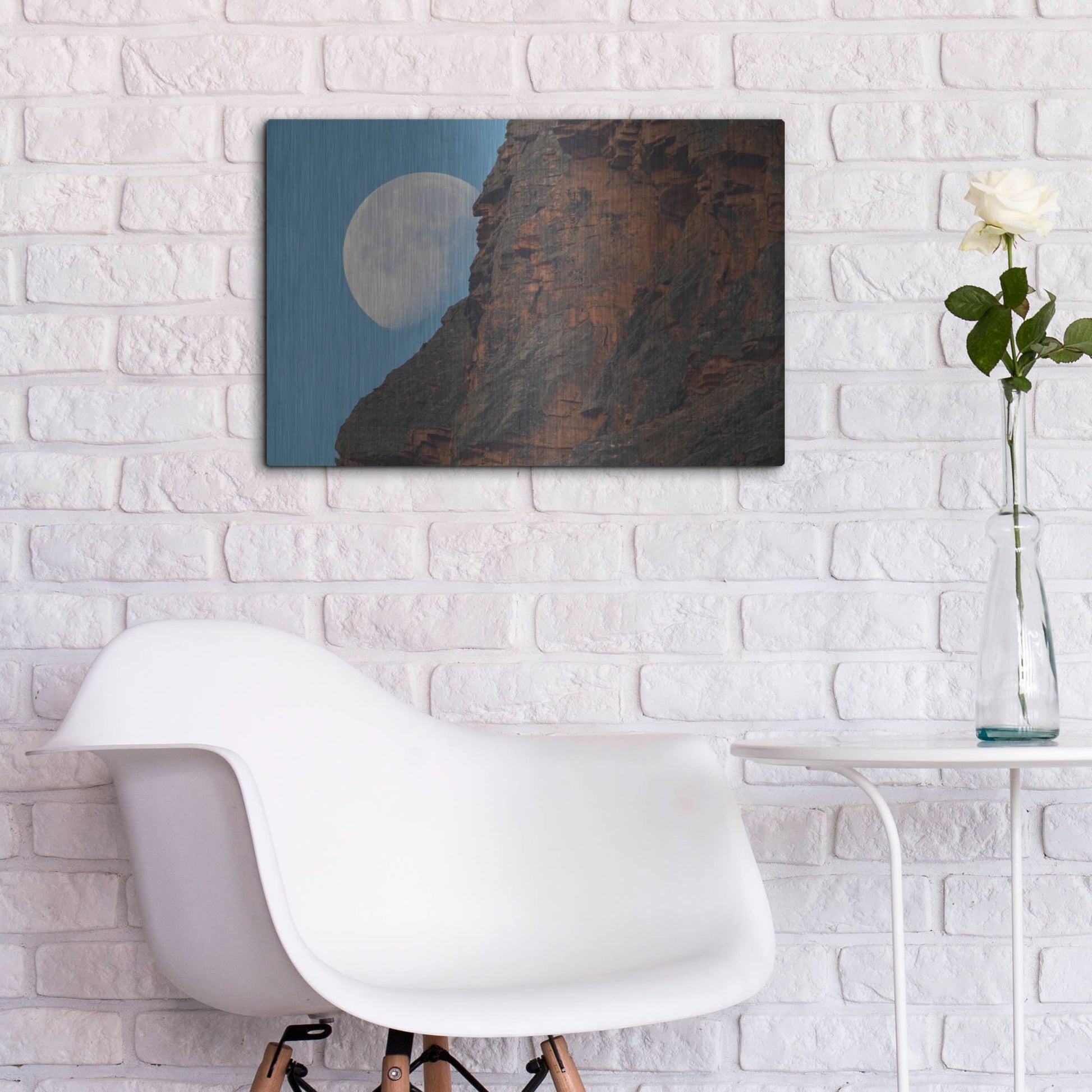 Luxe Metal Art 'Moon Mountain 1' by Joe Reimer Photography, Metal Wall Art,24x16