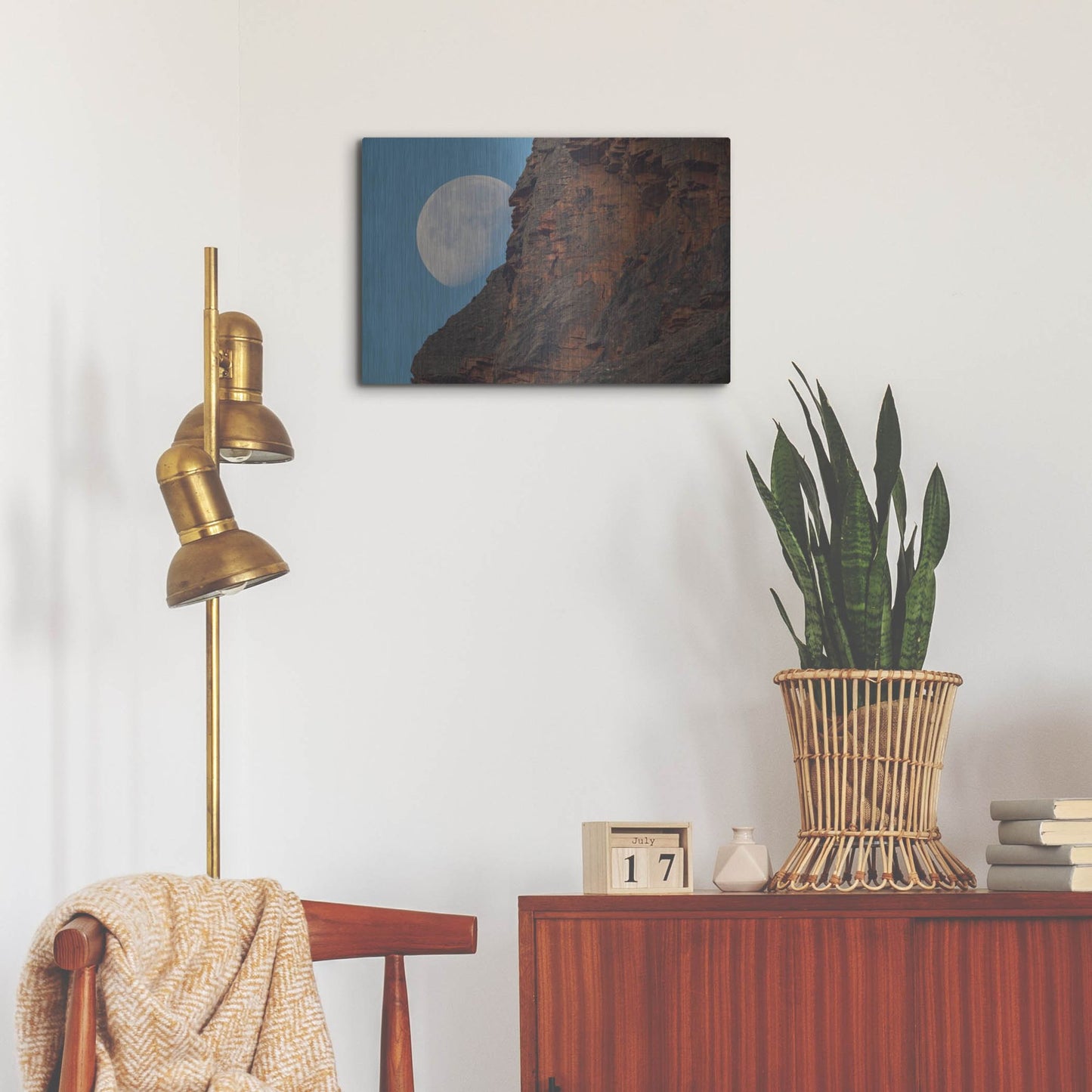 Luxe Metal Art 'Moon Mountain 1' by Joe Reimer Photography, Metal Wall Art,24x16