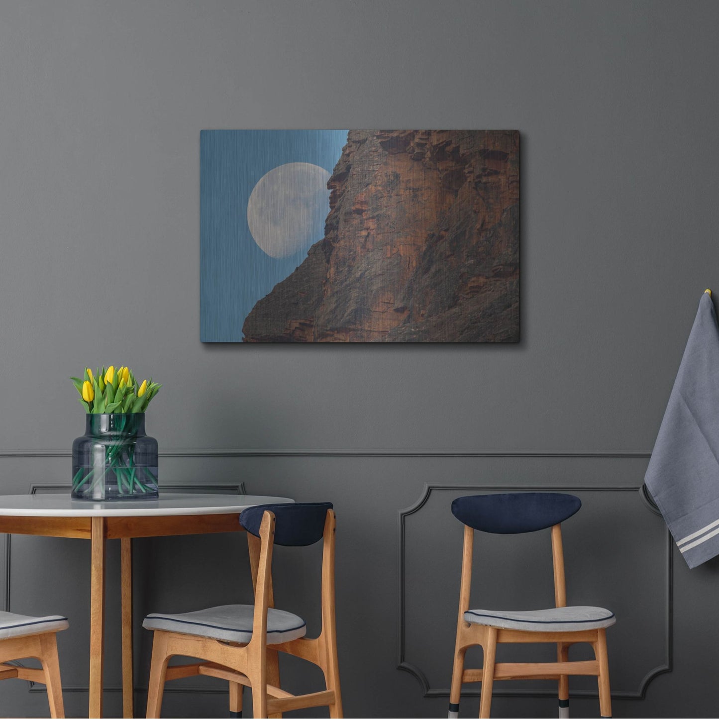 Luxe Metal Art 'Moon Mountain 1' by Joe Reimer Photography, Metal Wall Art,36x24