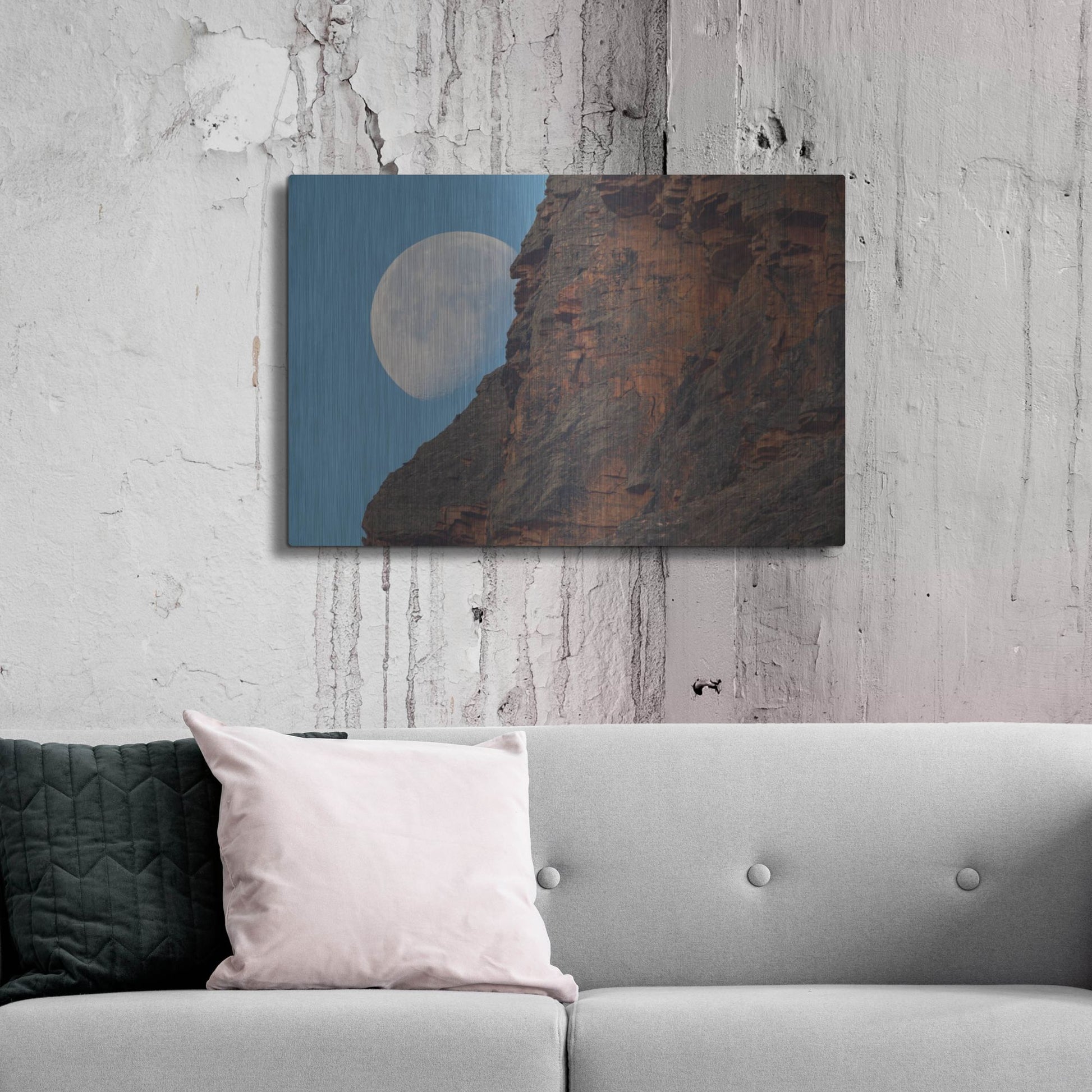 Luxe Metal Art 'Moon Mountain 1' by Joe Reimer Photography, Metal Wall Art,36x24