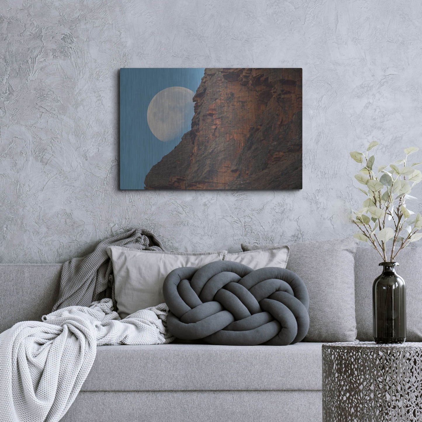 Luxe Metal Art 'Moon Mountain 1' by Joe Reimer Photography, Metal Wall Art,36x24