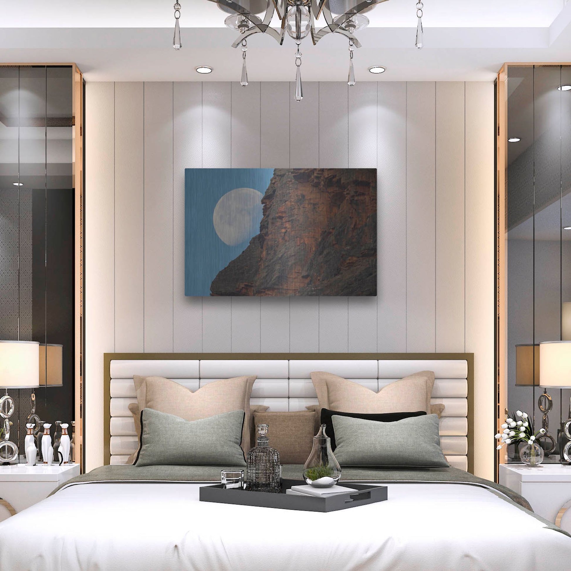 Luxe Metal Art 'Moon Mountain 1' by Joe Reimer Photography, Metal Wall Art,36x24