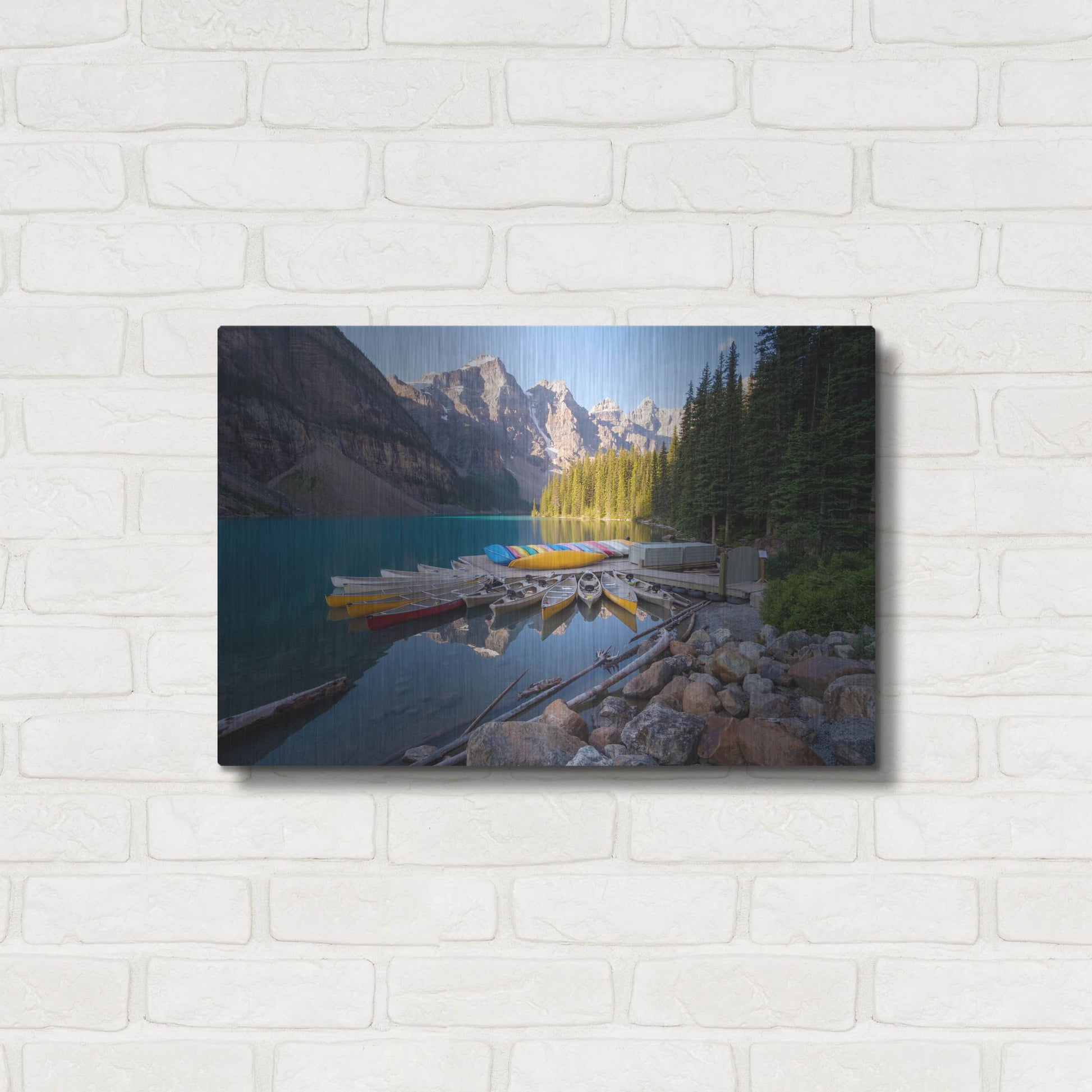 Luxe Metal Art 'Moraine Lake 3' by Joe Reimer Photography, Metal Wall Art,24x16