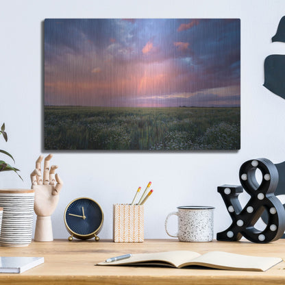 Luxe Metal Art 'Prairie Sunset 1' by Joe Reimer Photography, Metal Wall Art,16x12