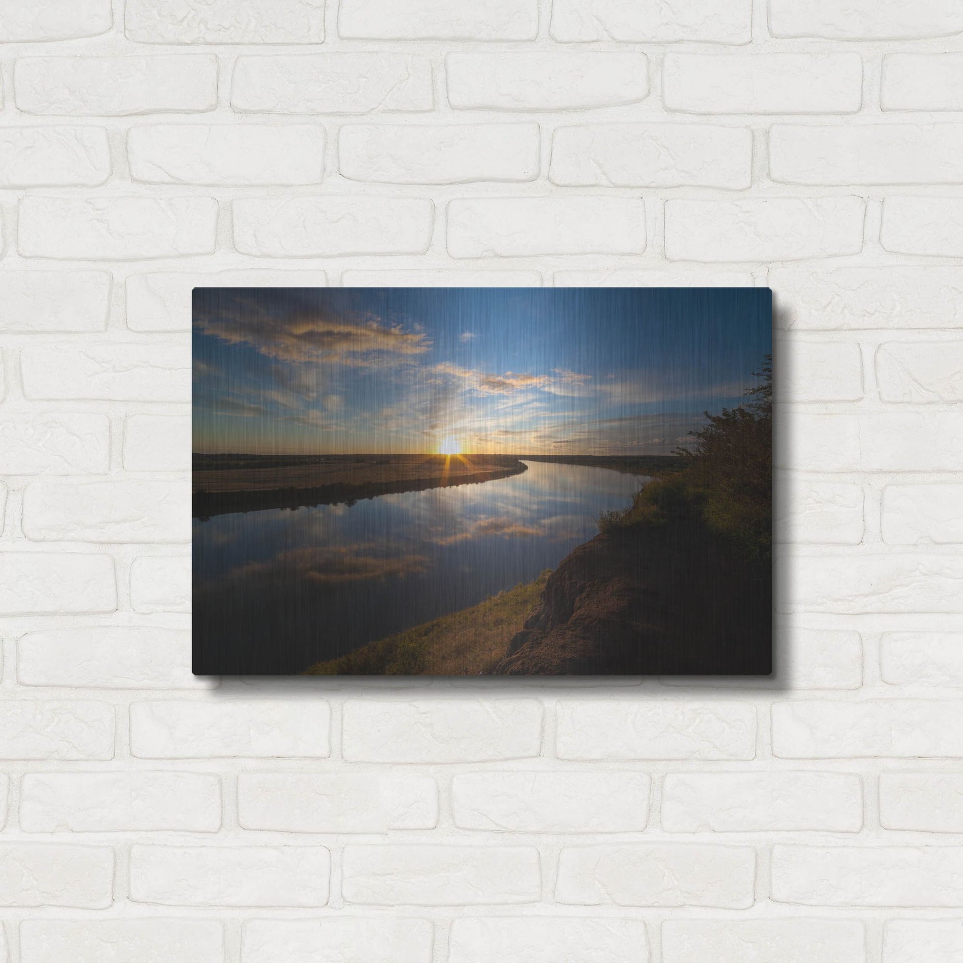 Luxe Metal Art 'River Sunset 1' by Joe Reimer Photography, Metal Wall Art,24x16