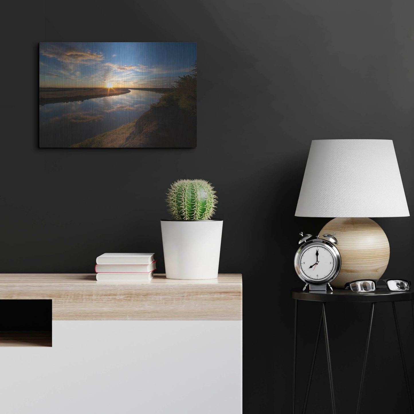 Luxe Metal Art 'River Sunset 1' by Joe Reimer Photography, Metal Wall Art,24x16