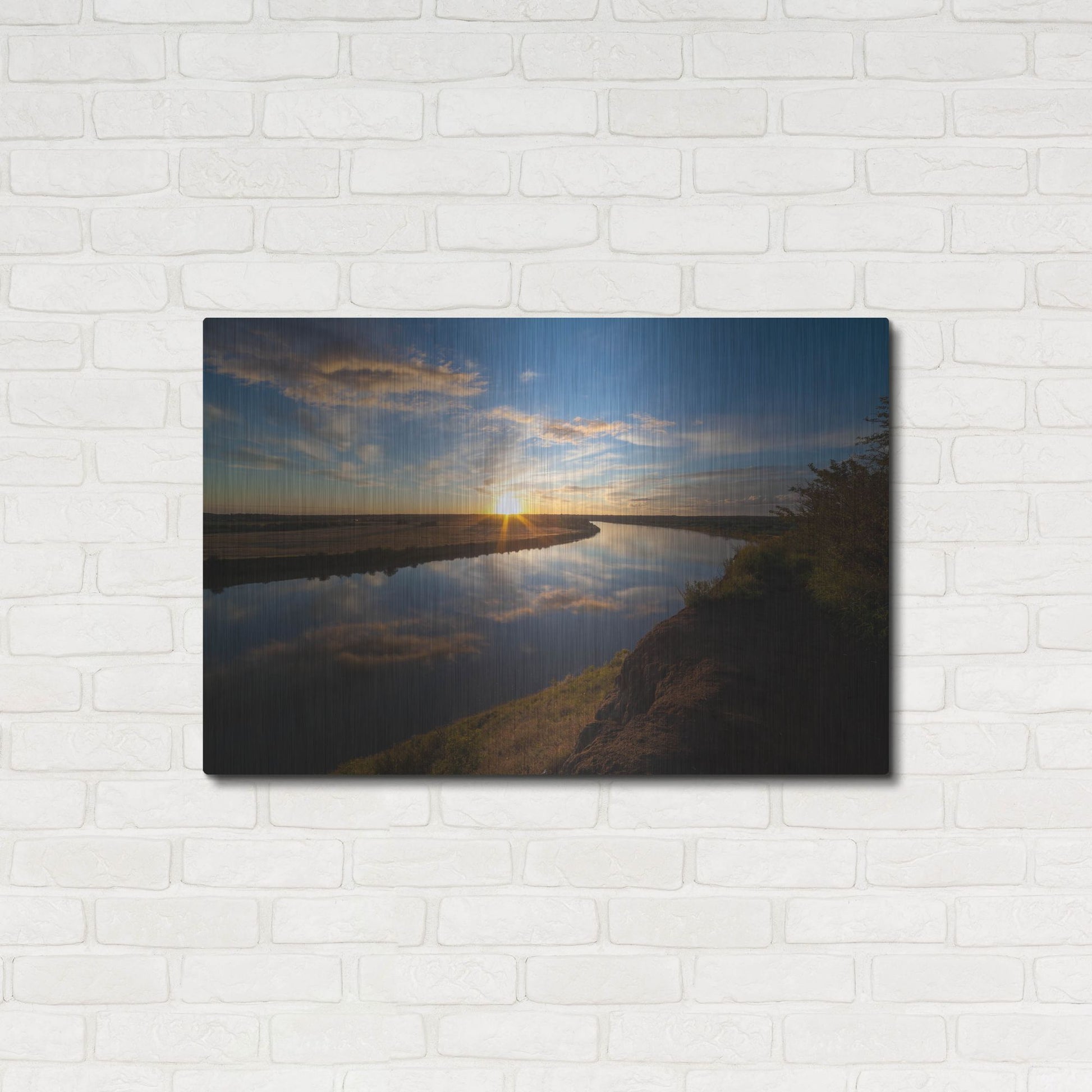 Luxe Metal Art 'River Sunset 1' by Joe Reimer Photography, Metal Wall Art,36x24