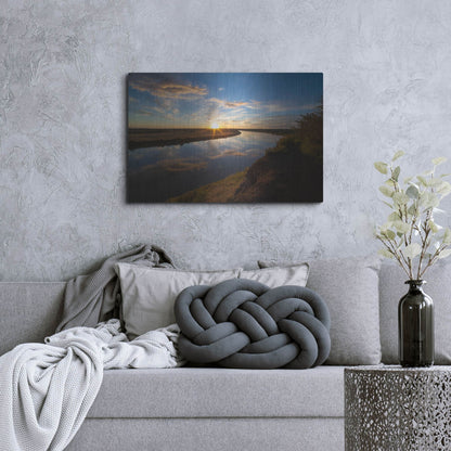 Luxe Metal Art 'River Sunset 1' by Joe Reimer Photography, Metal Wall Art,36x24