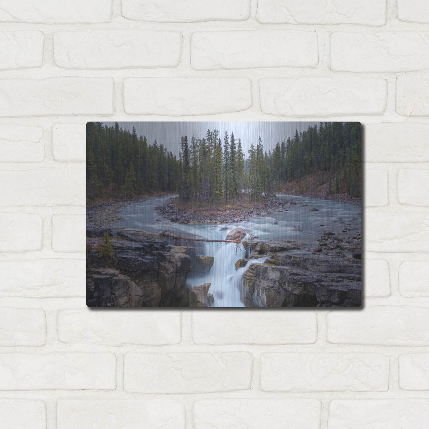 Luxe Metal Art 'Sunwapta Falls 1' by Joe Reimer Photography, Metal Wall Art,16x12