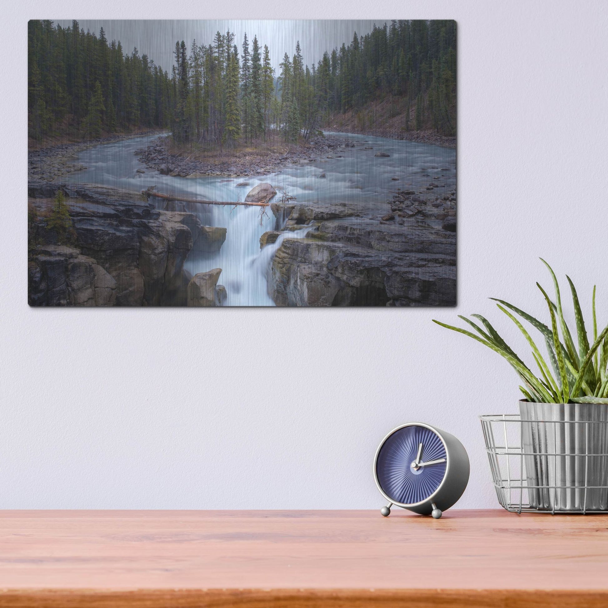 Luxe Metal Art 'Sunwapta Falls 1' by Joe Reimer Photography, Metal Wall Art,16x12