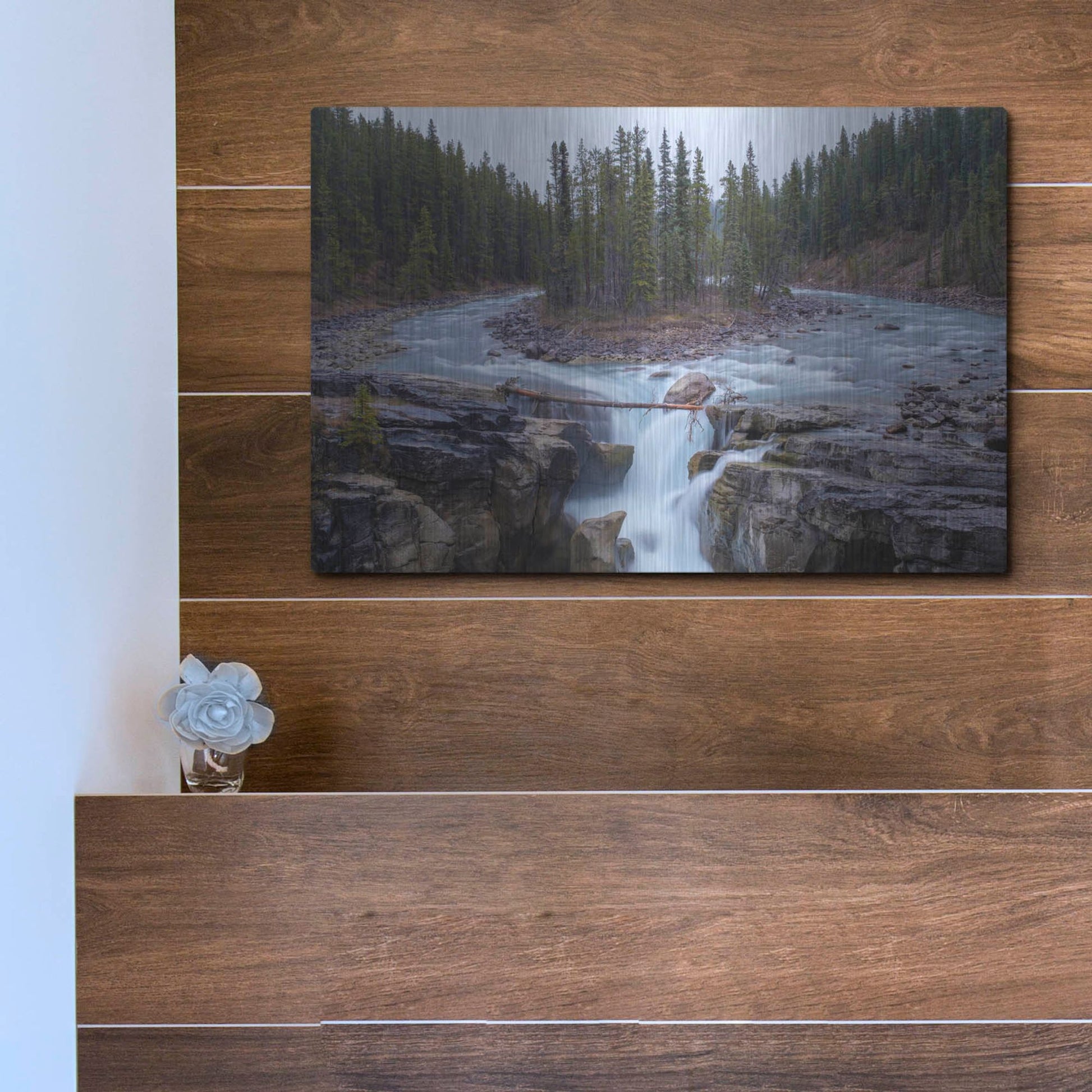 Luxe Metal Art 'Sunwapta Falls 1' by Joe Reimer Photography, Metal Wall Art,16x12