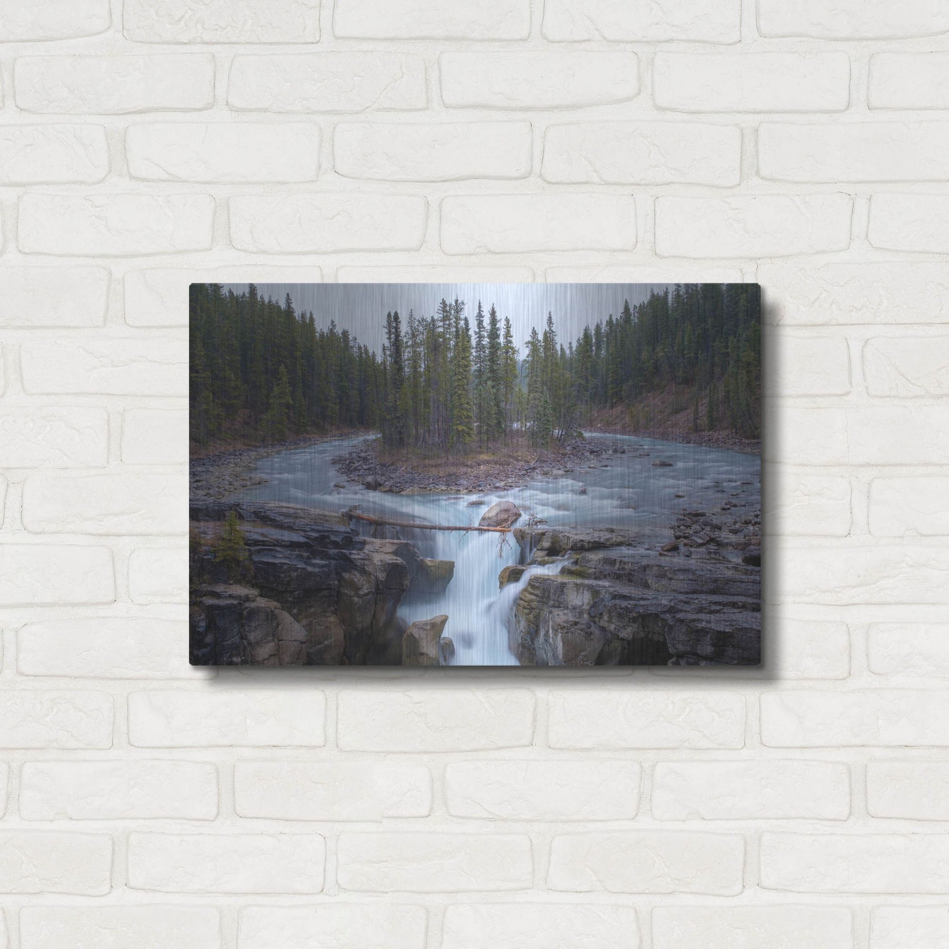 Luxe Metal Art 'Sunwapta Falls 1' by Joe Reimer Photography, Metal Wall Art,24x16