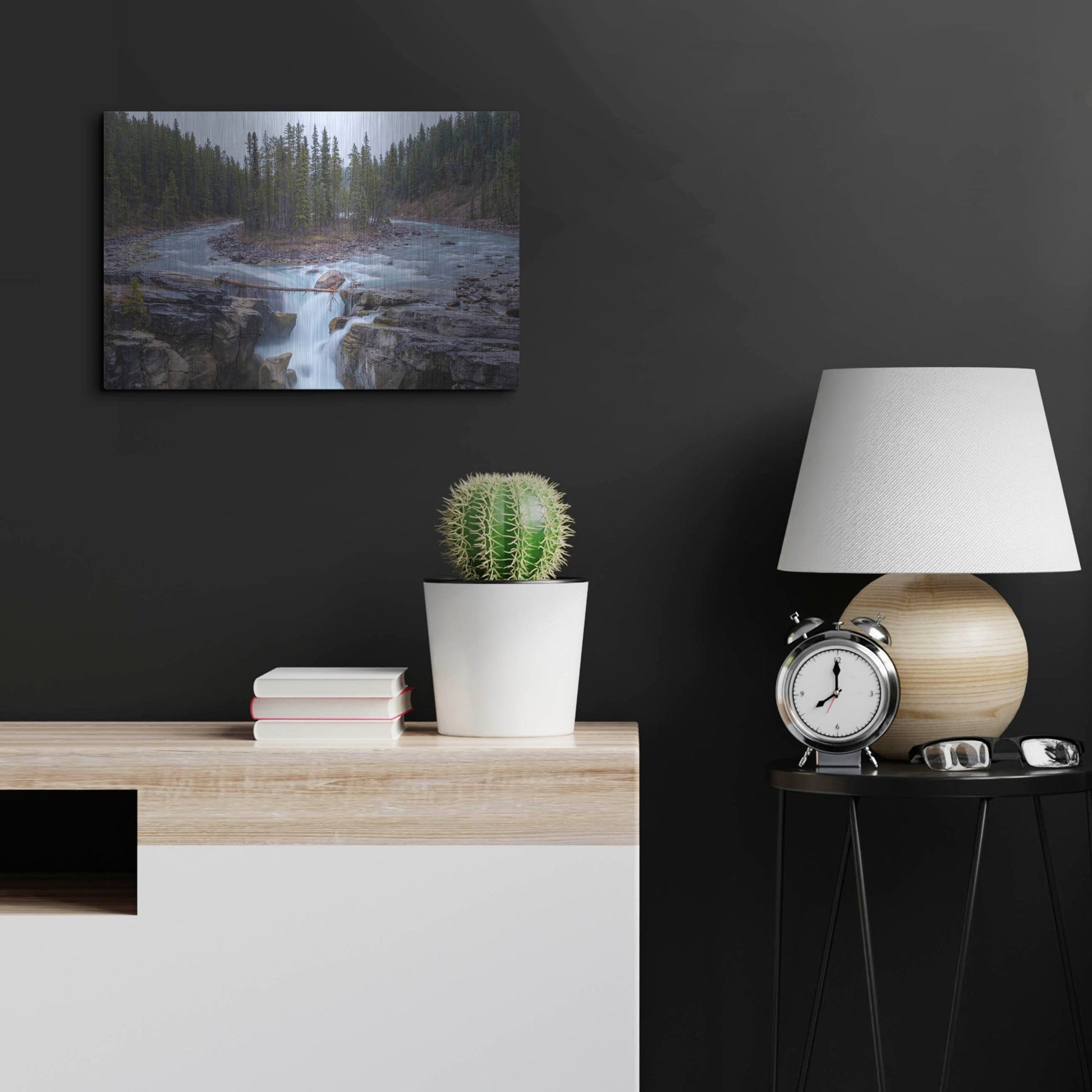 Luxe Metal Art 'Sunwapta Falls 1' by Joe Reimer Photography, Metal Wall Art,24x16