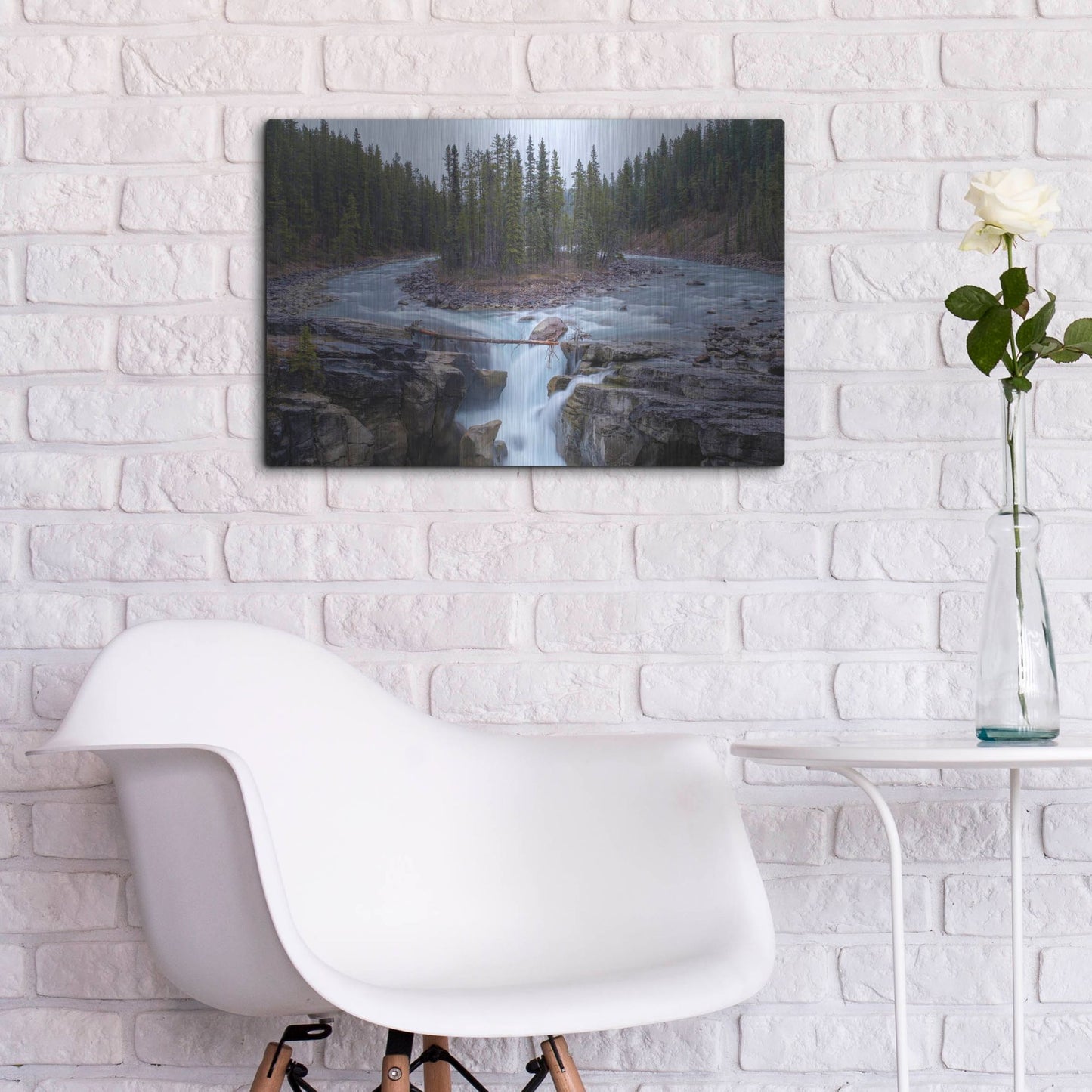 Luxe Metal Art 'Sunwapta Falls 1' by Joe Reimer Photography, Metal Wall Art,24x16