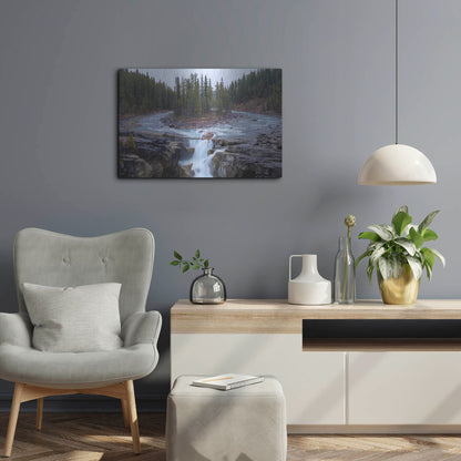 Luxe Metal Art 'Sunwapta Falls 1' by Joe Reimer Photography, Metal Wall Art,24x16