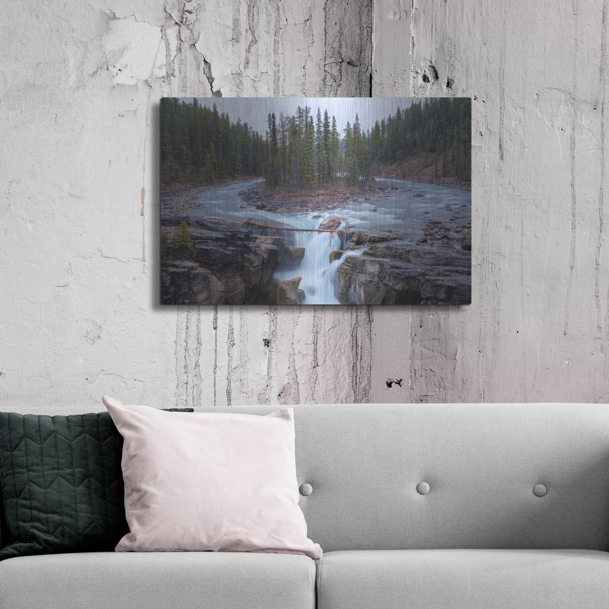 Luxe Metal Art 'Sunwapta Falls 1' by Joe Reimer Photography, Metal Wall Art,36x24