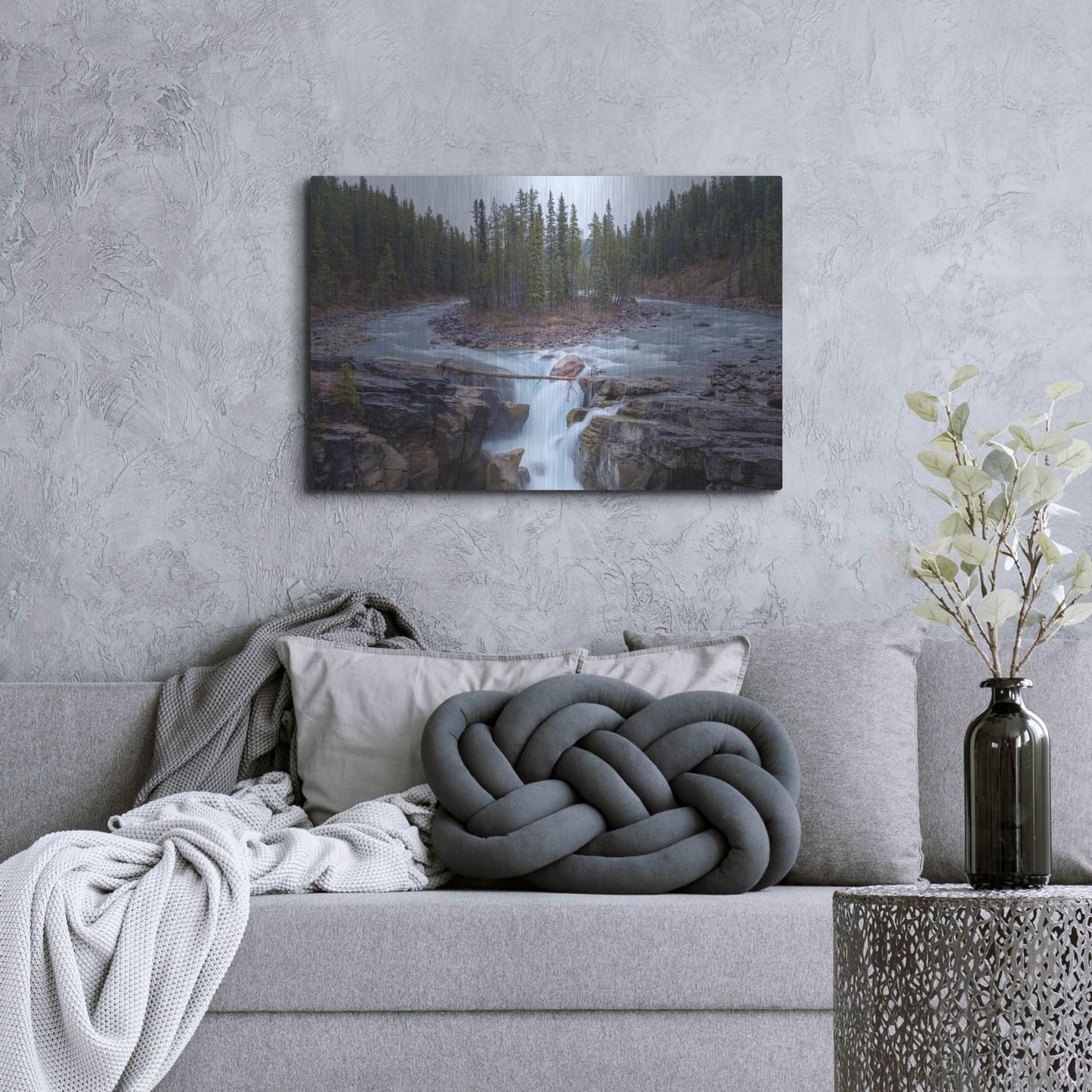 Luxe Metal Art 'Sunwapta Falls 1' by Joe Reimer Photography, Metal Wall Art,36x24