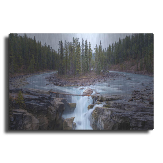 Luxe Metal Art 'Sunwapta Falls 1' by Joe Reimer Photography, Metal Wall Art