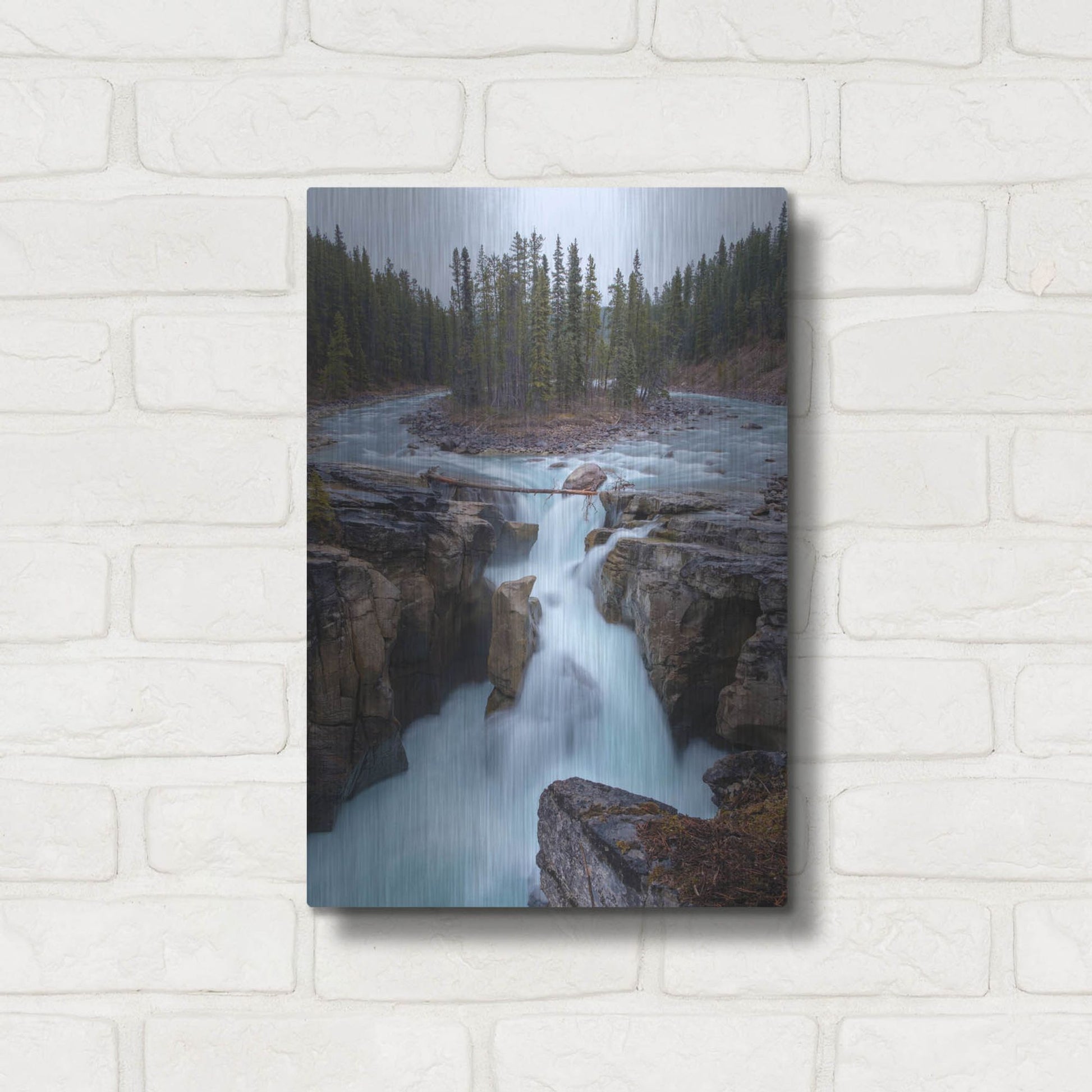 Luxe Metal Art 'Sunwapta Falls 2' by Joe Reimer Photography, Metal Wall Art,12x16