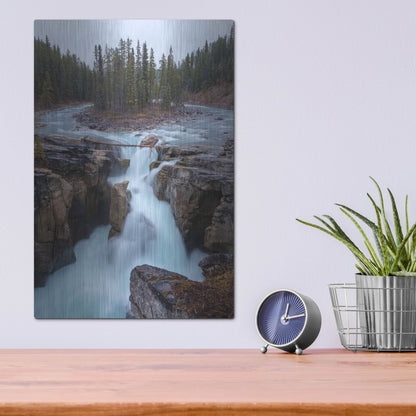 Luxe Metal Art 'Sunwapta Falls 2' by Joe Reimer Photography, Metal Wall Art,12x16