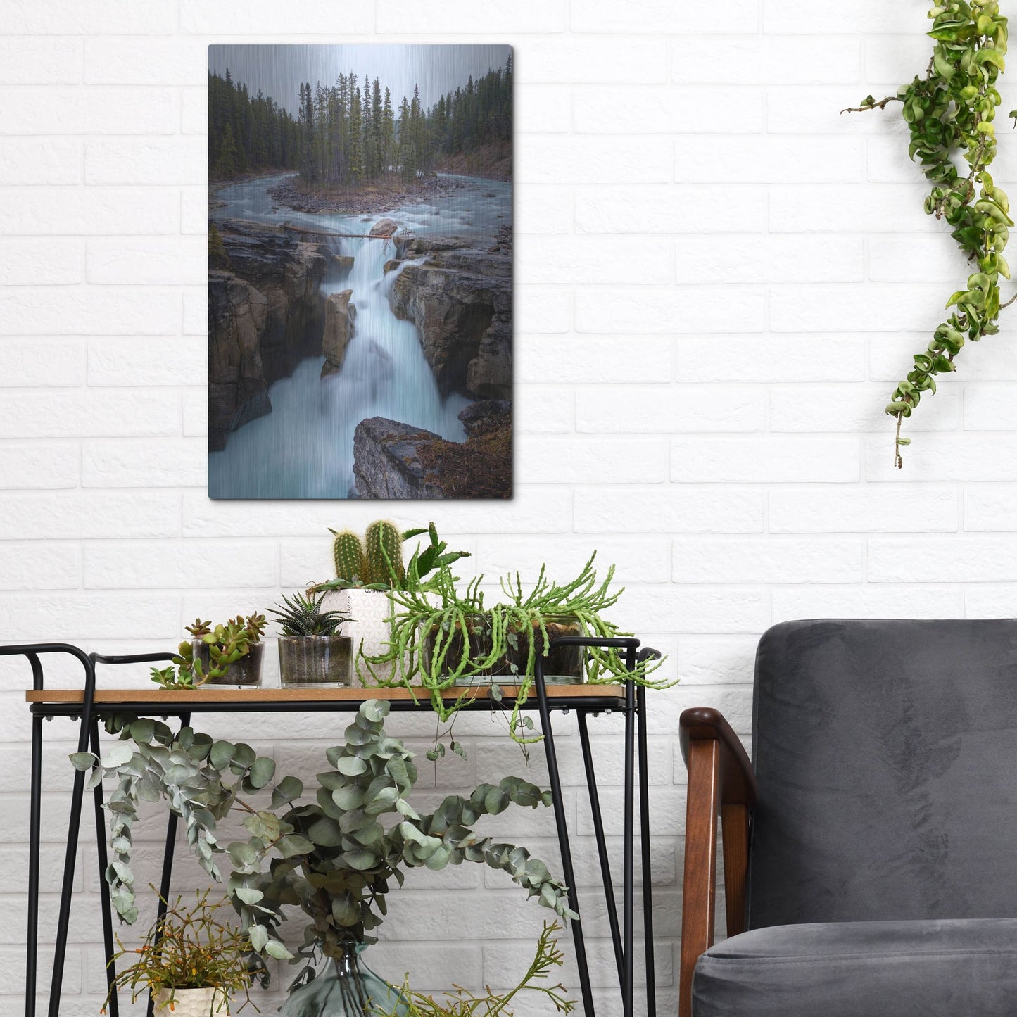 Luxe Metal Art 'Sunwapta Falls 2' by Joe Reimer Photography, Metal Wall Art,12x16