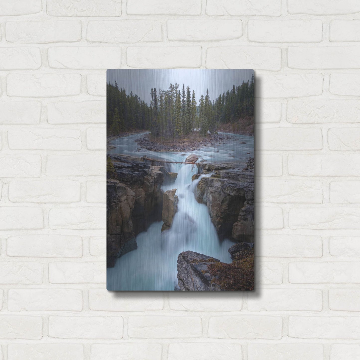 Luxe Metal Art 'Sunwapta Falls 2' by Joe Reimer Photography, Metal Wall Art,16x24