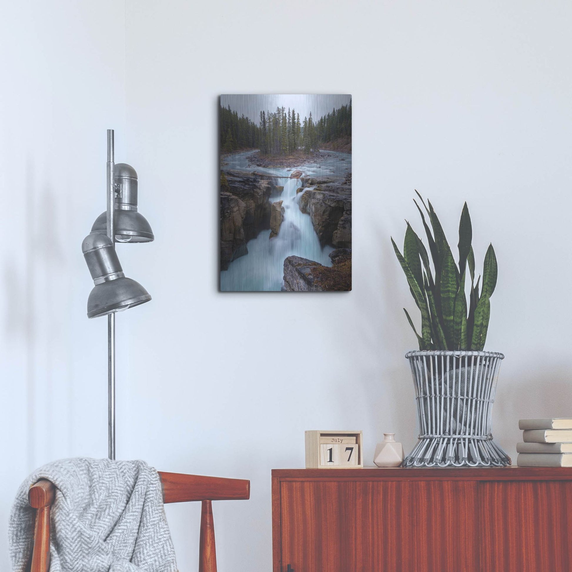 Luxe Metal Art 'Sunwapta Falls 2' by Joe Reimer Photography, Metal Wall Art,16x24