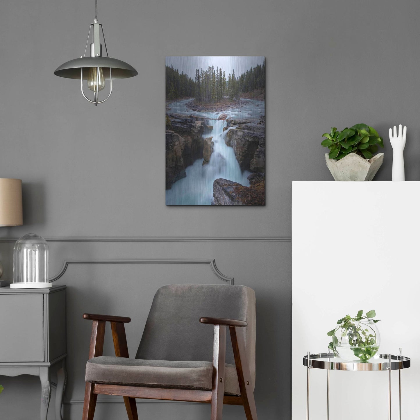 Luxe Metal Art 'Sunwapta Falls 2' by Joe Reimer Photography, Metal Wall Art,16x24