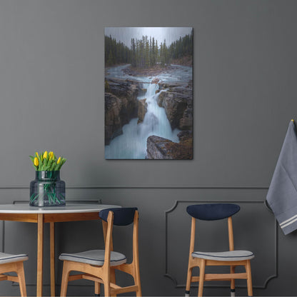 Luxe Metal Art 'Sunwapta Falls 2' by Joe Reimer Photography, Metal Wall Art,24x36