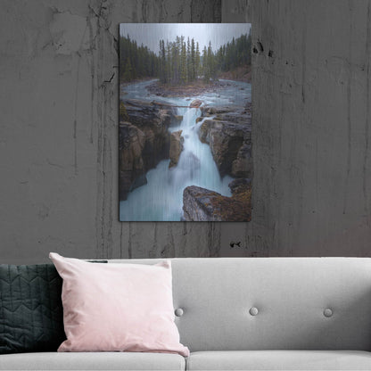 Luxe Metal Art 'Sunwapta Falls 2' by Joe Reimer Photography, Metal Wall Art,24x36